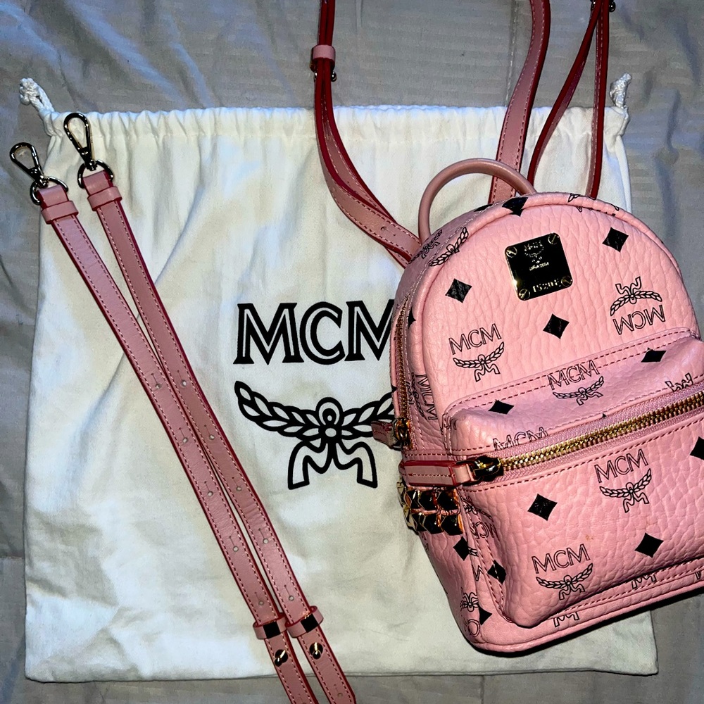 MCM pink mini backpack